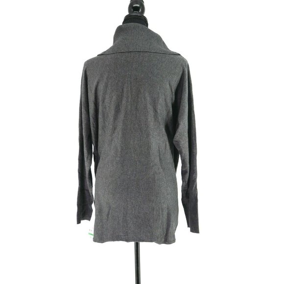 Cowl-Neck Gray Sweater JM Collection - Picture 4 of 6